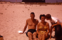1958-M&D & PETER AT THE BEACH