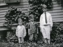 EARLY DAD, GEORGE & DOTTY IN SCOUT CAPS