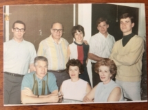 Reinald, Betty, Doris Roth, Bob Roth, Armand Roth, Kirie Werrenrath Roth, Ren, Peter, 1968, at Topanga cottage on the ocean